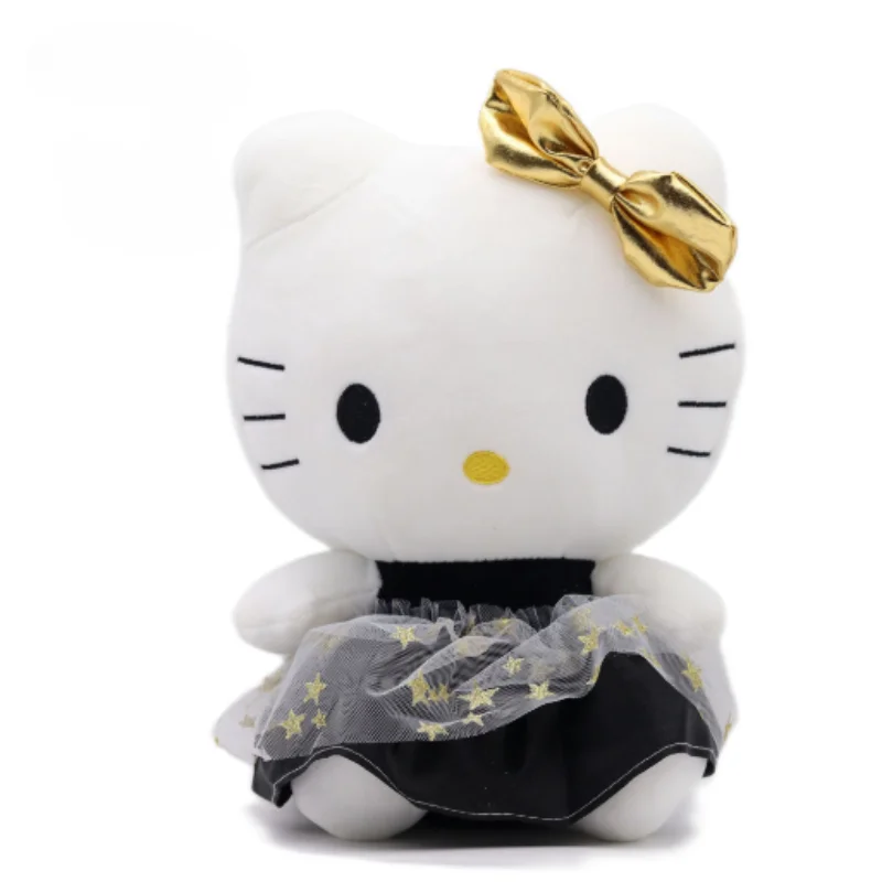 22cm Anime Sanrio Kuromi Plush Toys Kawaii Gold Black Cat Stuffed Dolls Soft - Image 7