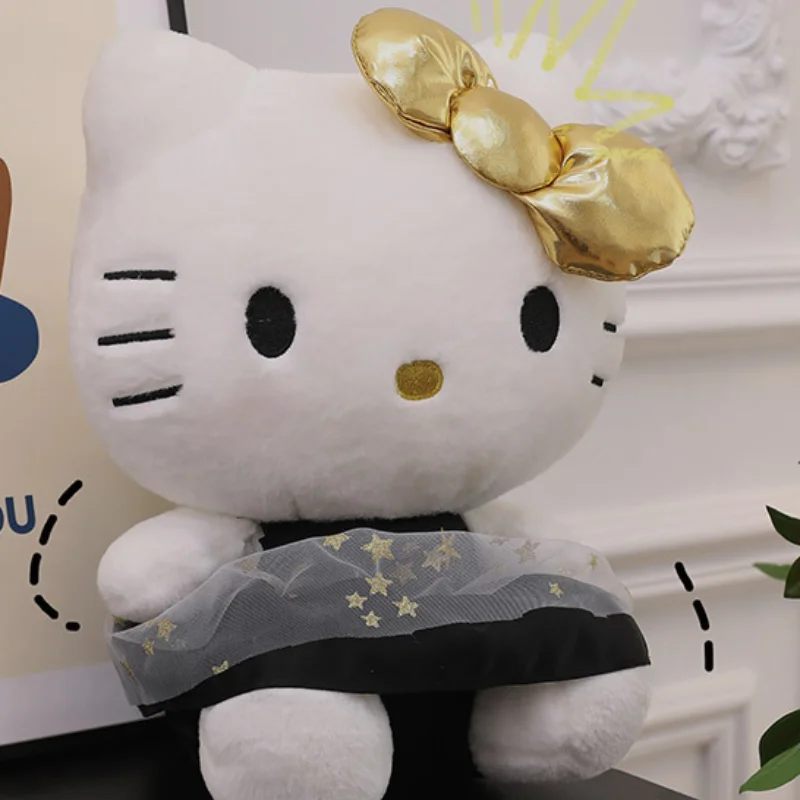 22cm Anime Sanrio Kuromi Plush Toys Kawaii Gold Black Cat Stuffed Dolls Soft - Image 5