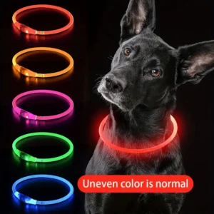 Pet Dog LED Light Collar Luminous Anti-Lost Dog Collar USB