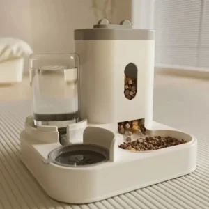 Automatic Feeder Dog Cat Food Bowl With Water Fountain Large Capacity Pet Food