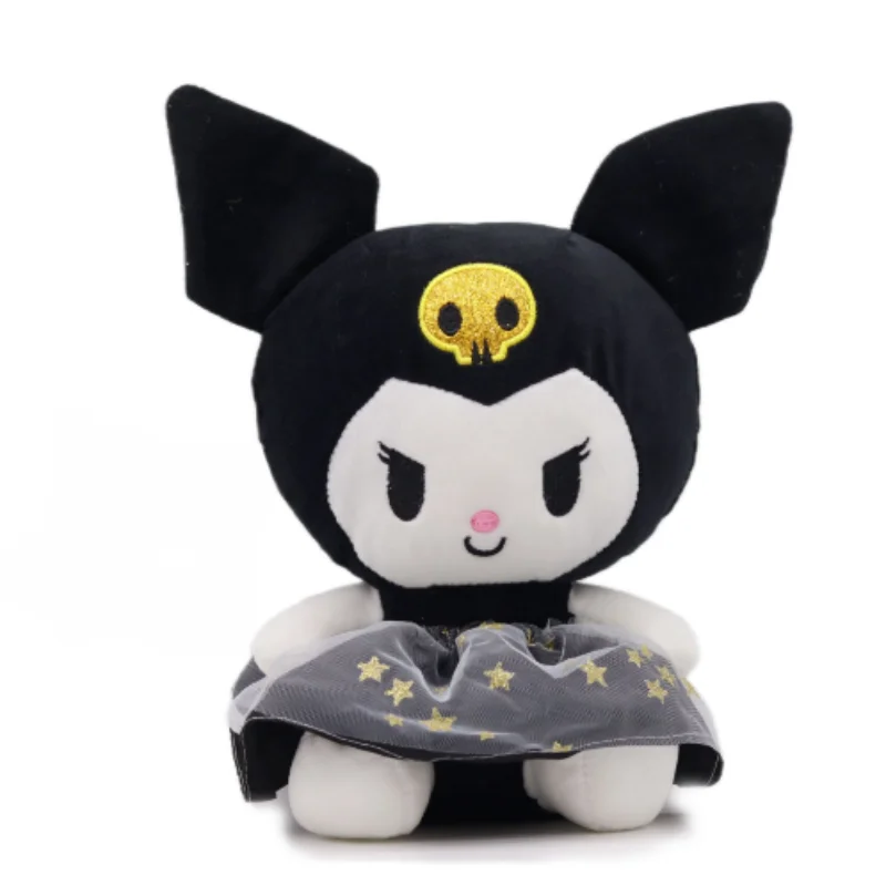 22cm Anime Sanrio Kuromi Plush Toys Kawaii Gold Black Cat Stuffed Dolls Soft - Image 8