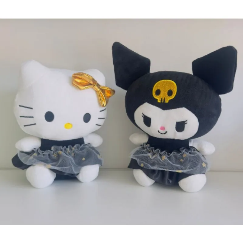 22cm Anime Sanrio Kuromi Plush Toys Kawaii Gold Black Cat Stuffed Dolls Soft - Image 10