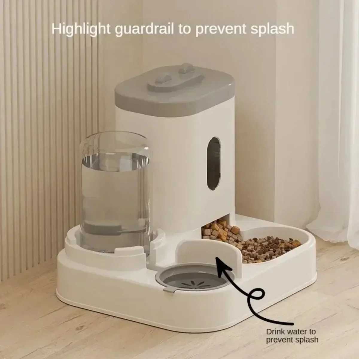 Automatic Feeder Dog Cat Food Bowl With Water Fountain Large Capacity Pet Food - Image 2