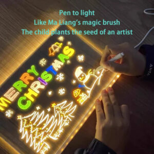 LED Message Board – Rewritable Glowing Drawing Lamp with 7 Color Pens | Creative Kids Gift 2025