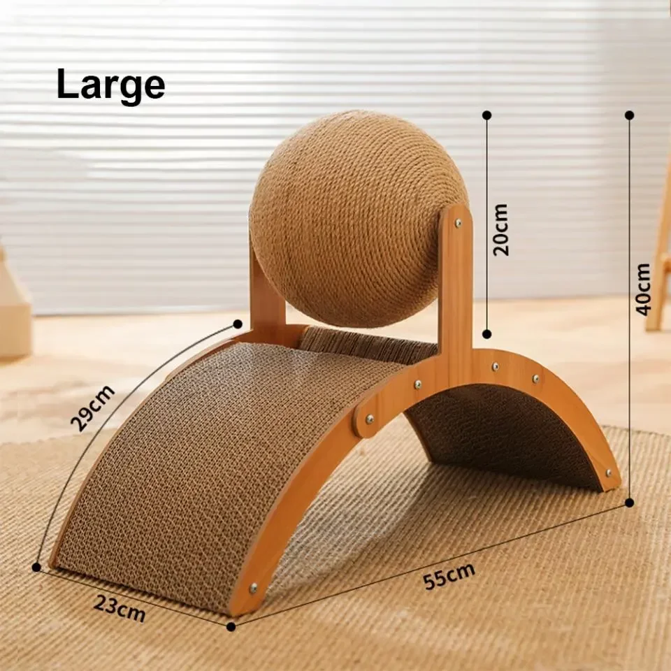 2-in-1 Cat Scratcher – Sisal Ball & Wooden Base, Durable Paw-Grinding Toy - Image 15