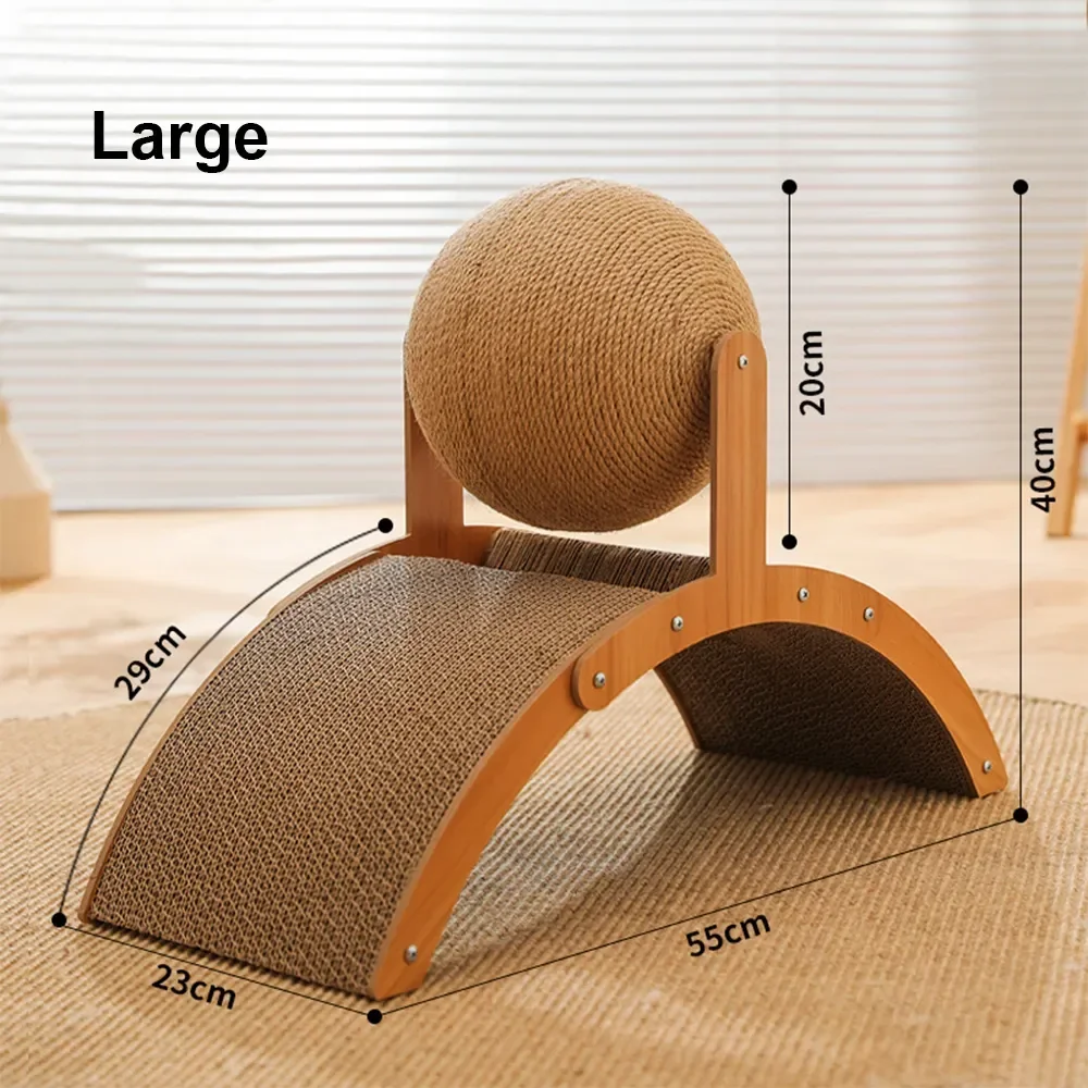 2-in-1 Cat Scratcher – Sisal Ball & Wooden Base, Durable Paw-Grinding Toy - Image 7