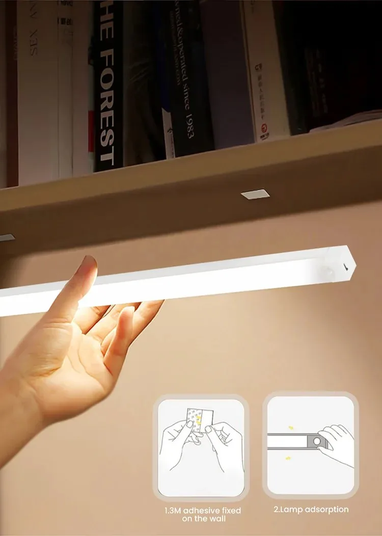 Wireless LED Motion Sensor Night Light – Rechargeable Type-C, Ultra-Slim, Dimmable Cabinet & Stair Lighting - Image 16