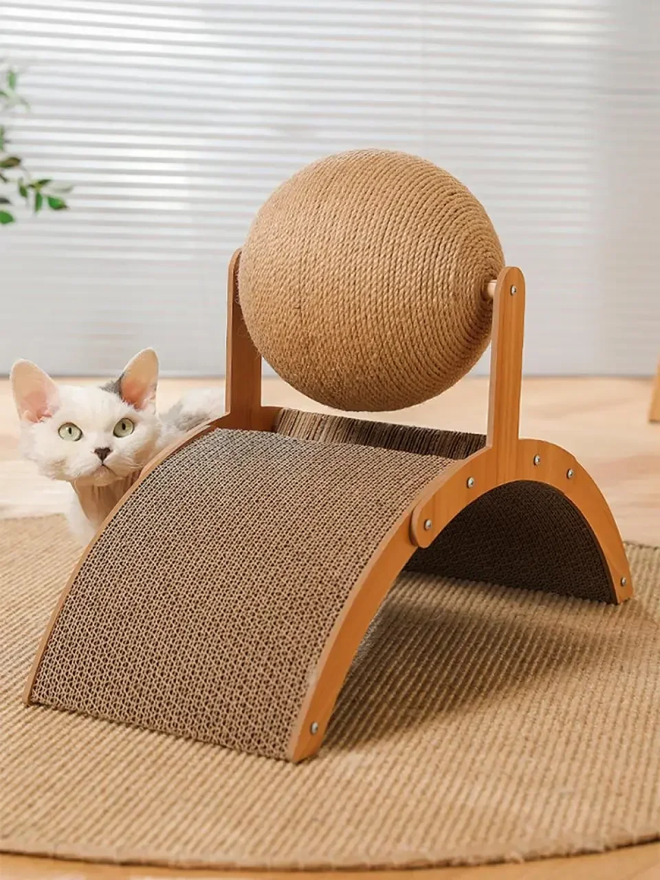 2-in-1 Cat Scratcher – Sisal Ball & Wooden Base, Durable Paw-Grinding Toy - Image 14